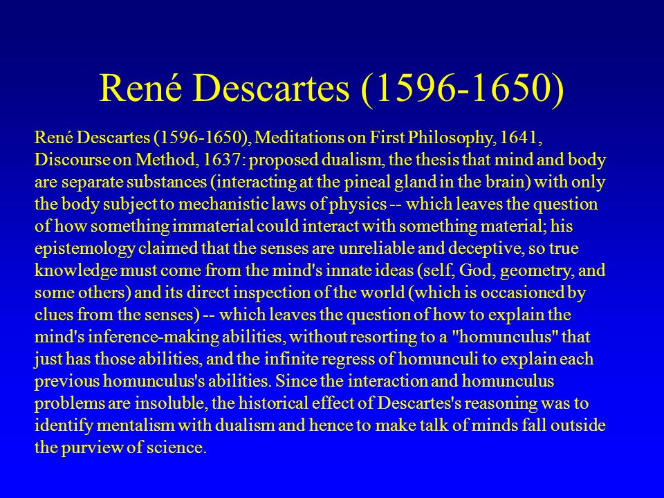 Descartes meditations descartes discourse on method essay